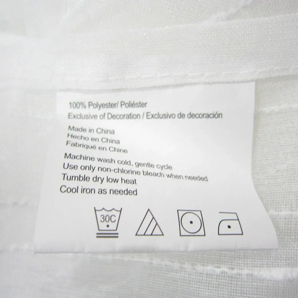 S. Lichtenberg White Semi Sheer Rope Tab Curtain Panel Pair 37